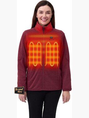 4-Zone Heated Fleece Jacket with Collar Heat & Battery